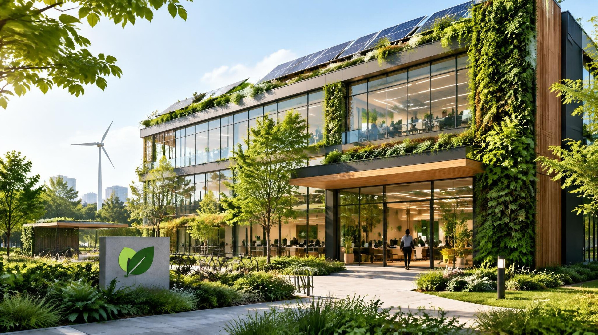 green office building